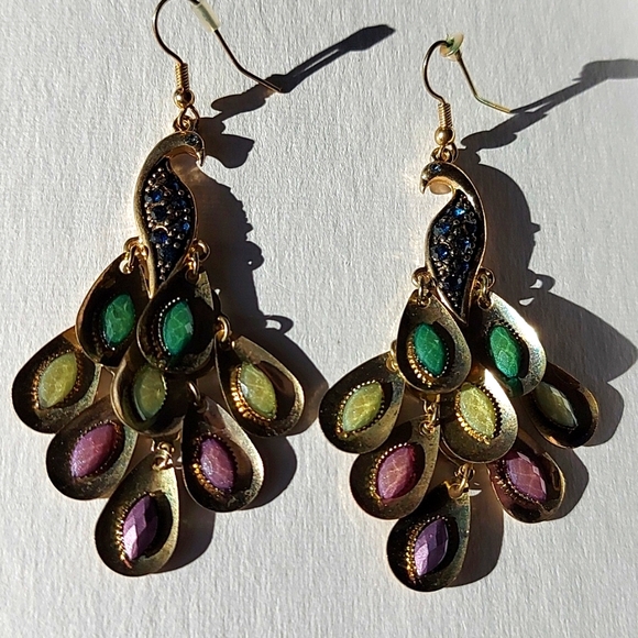 Earrings Bohemian style Peacock earrings - Picture 1 of 5